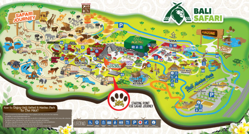 Park Map Information Bali Safari Park
